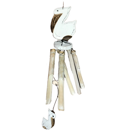 Wood Pelican Wind Chime