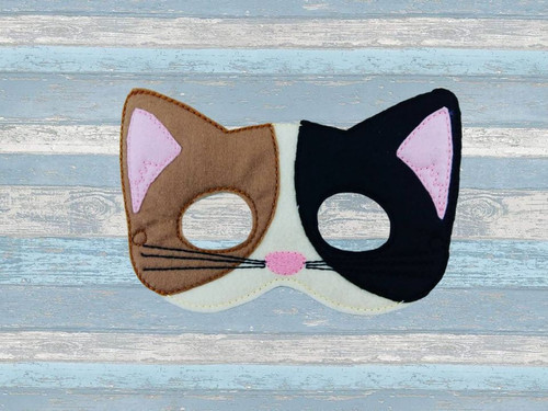 Calico Cat Mask, Felt Mask, Kitty Mask Costume Dress up Halloween