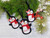 Personalised Penguin Hanging Decoration for your Christmas Tree. The female penguins will be finished off with a red scarf and a tiny red & white bow too. Made from layers of felt and a little padded to give them a 3D look. They also have a red ribbon so that you can hang them up on your Christmas tree