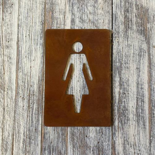 Corten Steel Toilet Signs - Ladies, Gents and Disabled loo signs.
