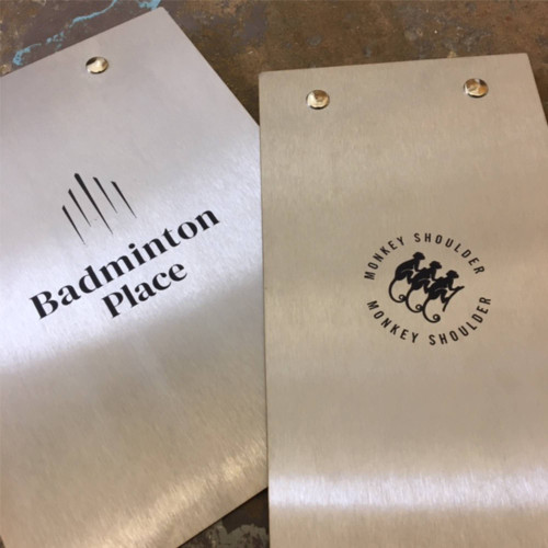 Laser marked custom stainless steel clipboards