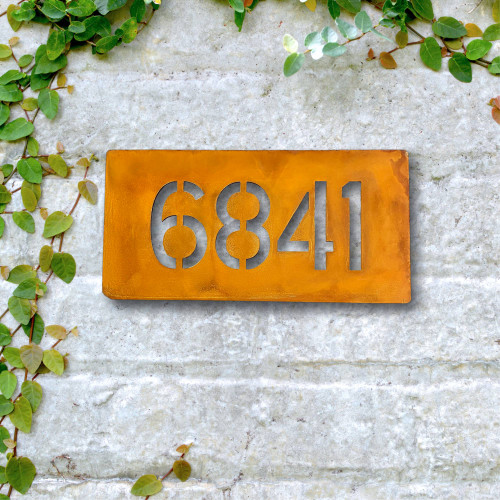 Corten steel house number - up to 4 numbers