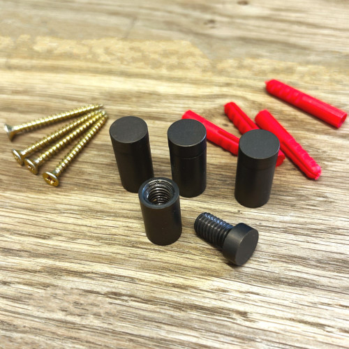 Antique bronze coloured, solid brass stand off fixings Antique bronze coloured, solid brass stand off fixings