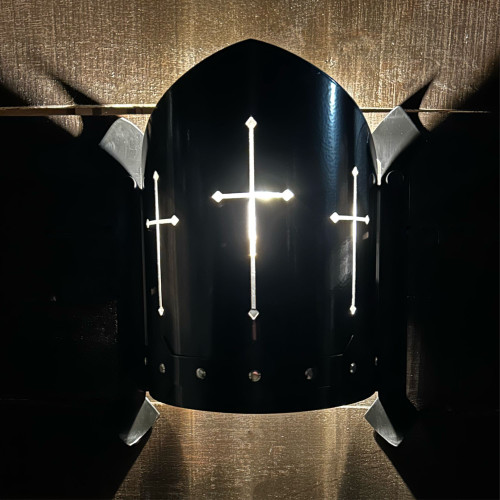 Powder coated steel wall light surround