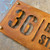 Corten steel house sign, rusty metal house name sign, rusty steel house name and number sign.