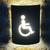 Corten Steel Wall Light Surround - Disabled Toilet Symbol Light