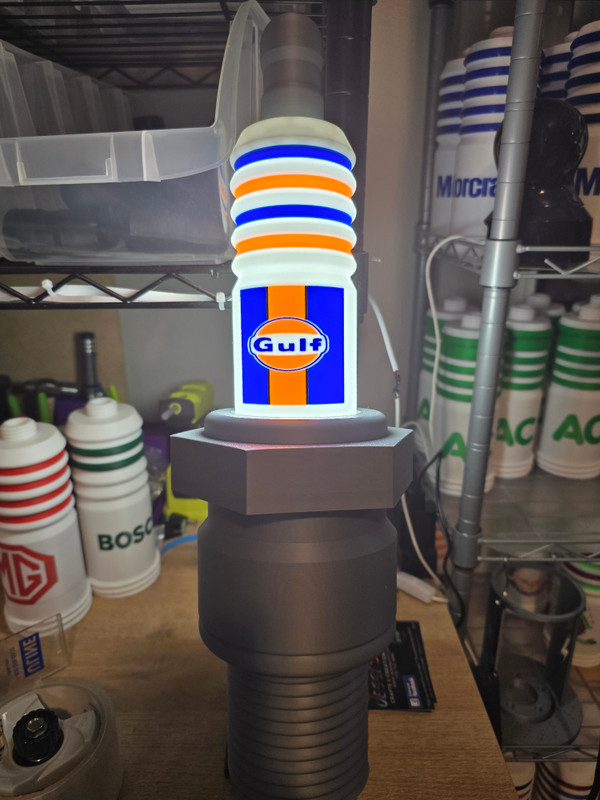 3d printed spark plug light, lamp