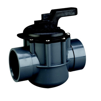 Pentair 263029 Válvula de desvío gris/negra de 2 vías y 2 pulgadas (deslizamiento exterior de 2-1/2 pulgadas), PVC, gris/negro