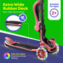 3 Wheel Scooter for Kids with Foldable Seat, Adjustable Handlebar Height, Lean-to-Steer Ride On Toy for Kids Ages 2+, Light-Up LED Wheels, Wide Anti Slip Deck, Indoor & Outdoor Use, Watermelon