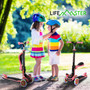 3 Wheel Scooter for Kids with Foldable Seat, Adjustable Handlebar Height, Lean-to-Steer Ride On Toy for Kids Ages 2+, Light-Up LED Wheels, Wide Anti Slip Deck, Indoor & Outdoor Use, Watermelon