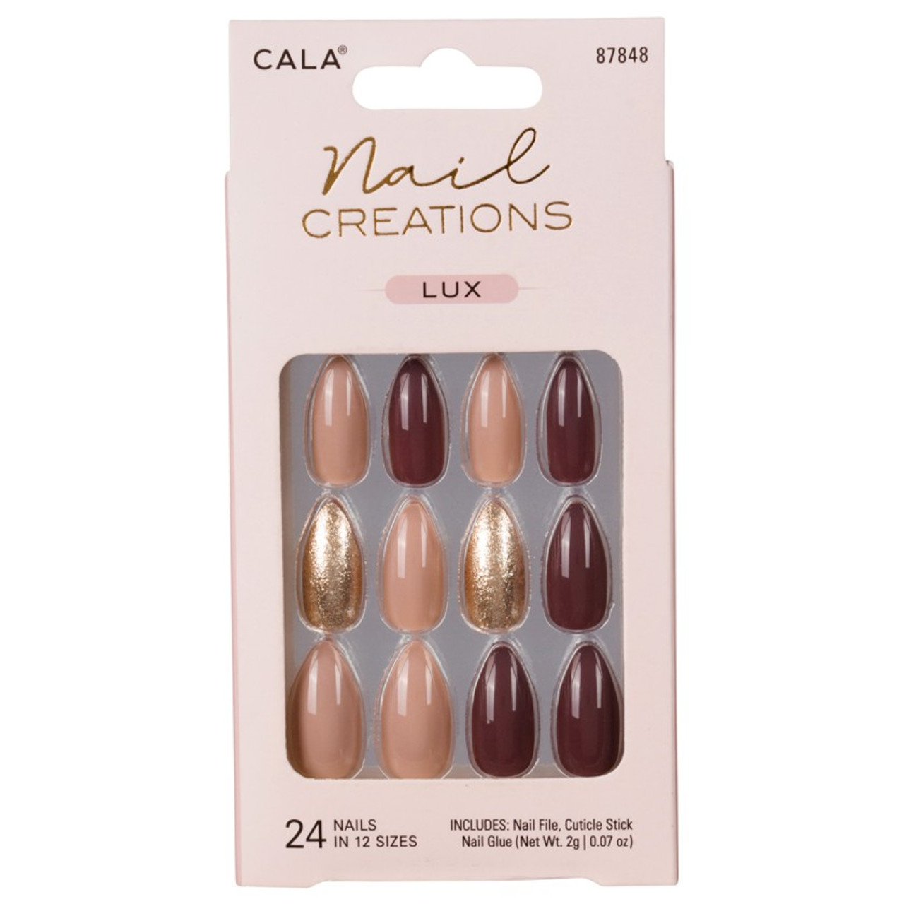 Amazon.com: Stiletto Press on Nails Long Pointy Nail Shape Fake Nails with  Sweet Cherry Chocolate Strip Gold Designs Gradient Mint Green Pink Tan Nude  False Nails Almond Nail Tips for Women Girls