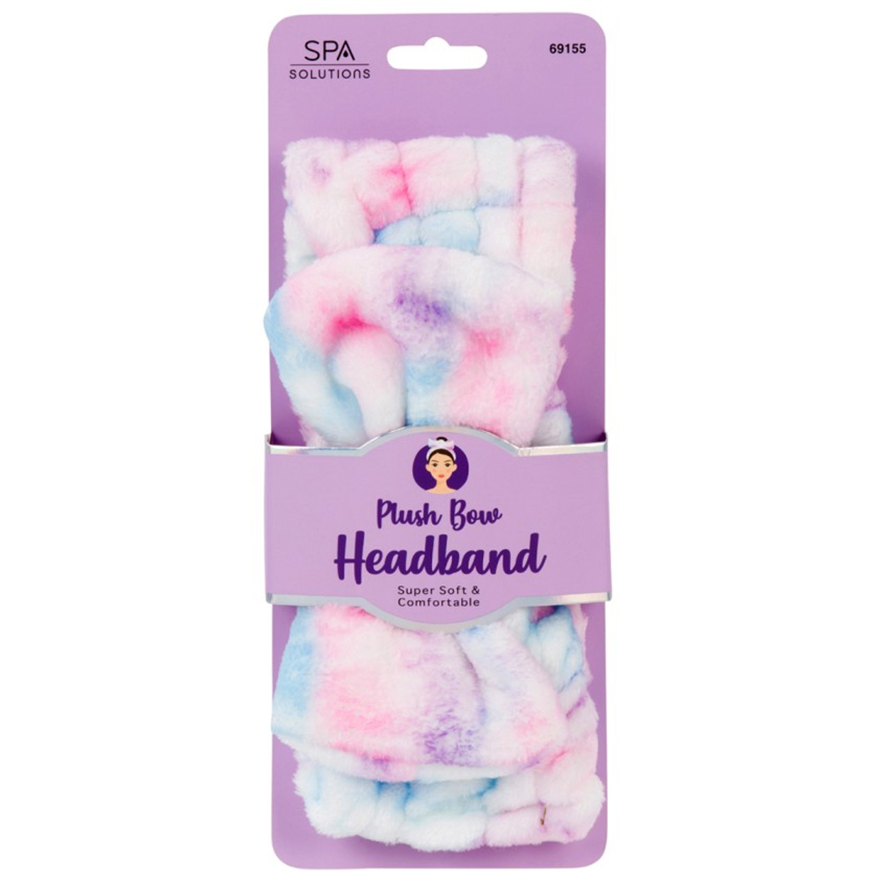 CALA Product  Bow Plush Headband (Tie Dye)