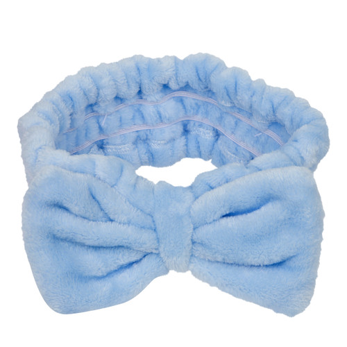 Bluelans® Women Fashion Lovely Soft Carol Fleece Bowknot Bow Makeup  Cosmetic Shower Elastic Hair Band Hairlace Headband (Blue)