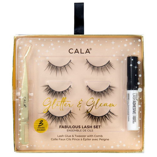 False Lash Set with Lash Glue and Lash Tweezer and Comb.