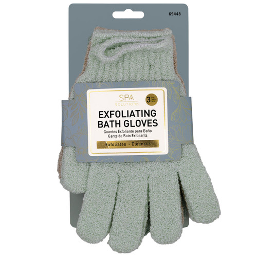 Exfoliating Bath Gloves Soft Sage (3pk)