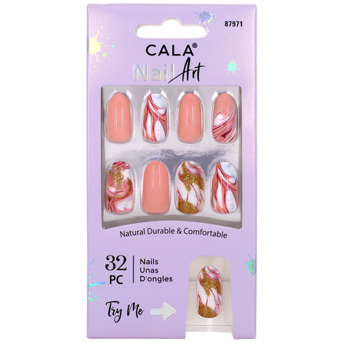 Round Medium Nails with Glitter