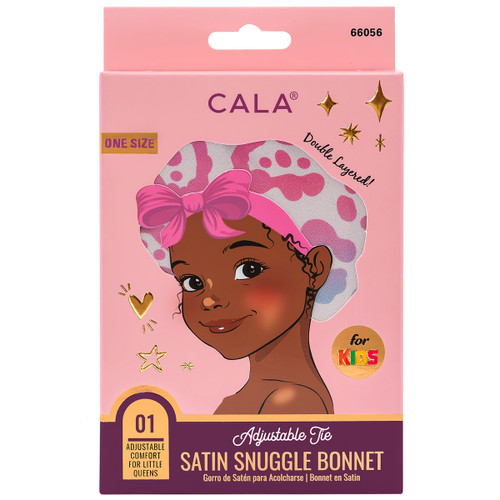 CALA Kids Satin Snuggle Bonnet with adjustable tie in pink
