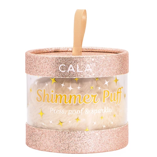 CALA’s round-shaped shimmer body puff. Designed to deliver a buildable, luminous glow.