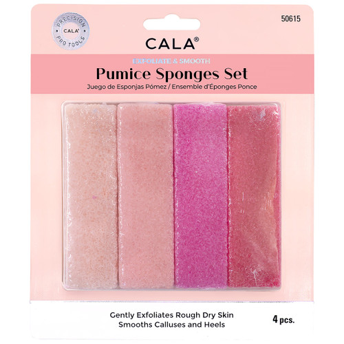 Pink tones 4-piece pumice sponge set.