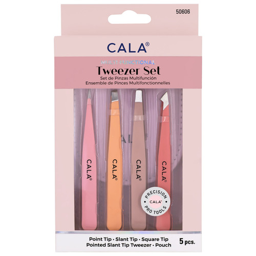 Multi-Functional Tweezer Set with Pouch (pink)