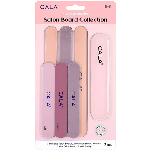 Seven Piece Salon Board Nail Files with Travel Caddy.