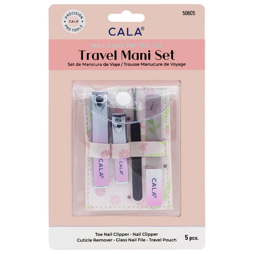 Travel Mani Set with Floral Pouch.