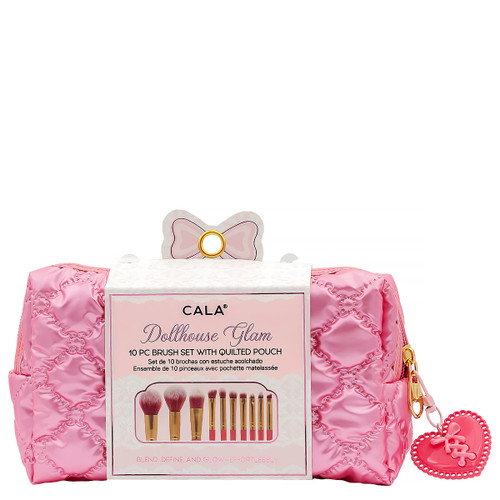 Ten-piece brush set with pouch.