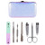 Seven pieces manicure set with travel case.