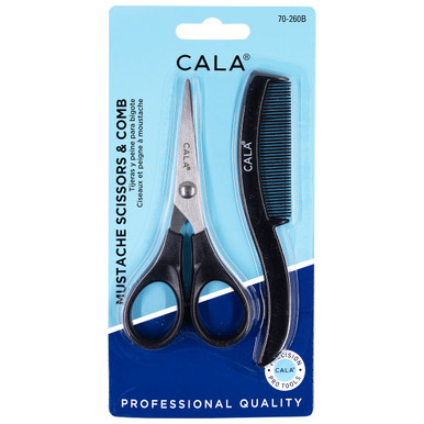 MUSTACHE SCISSORS & COMB SET - CALA PRODUCTS
