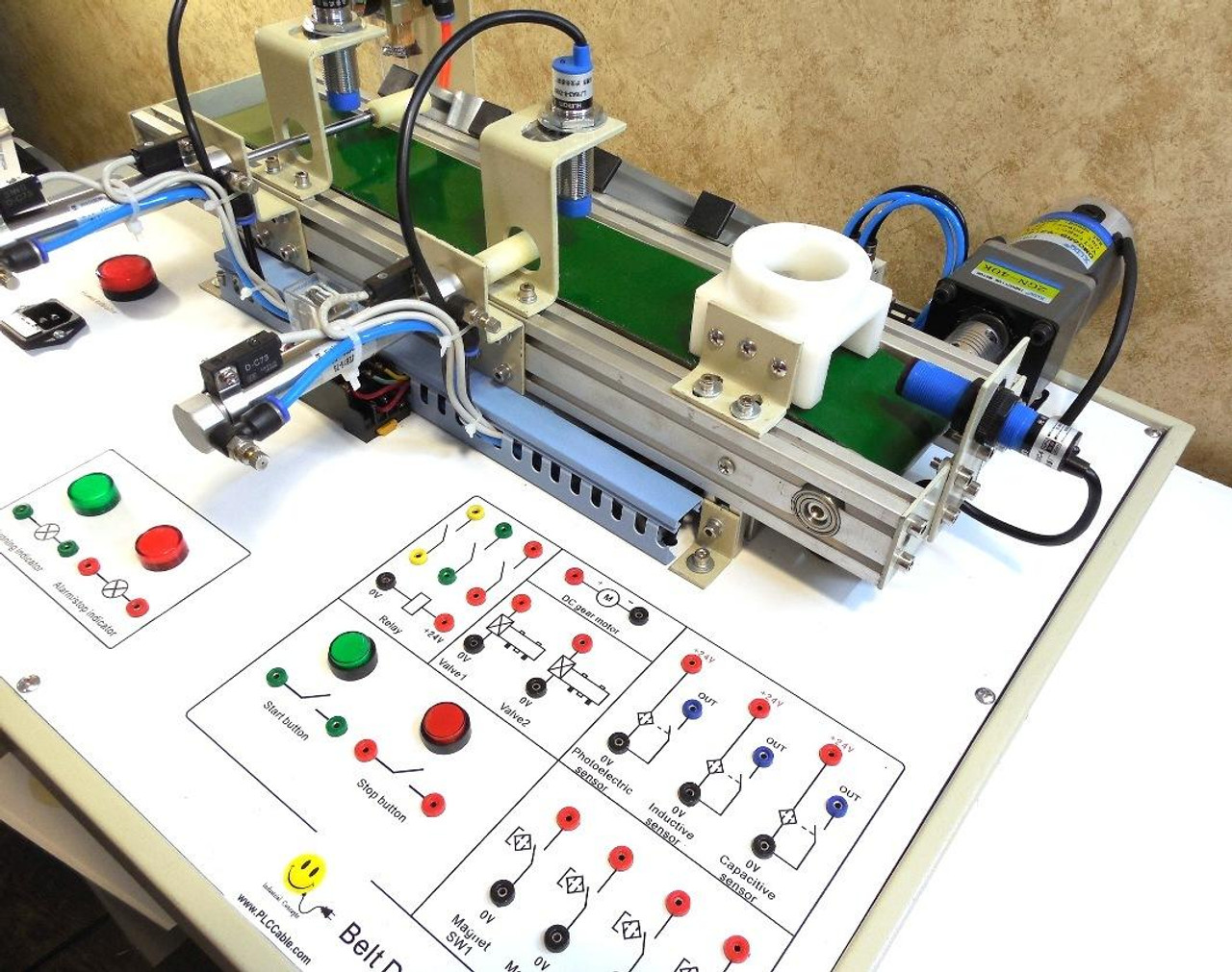 PLC Cables, Inc Miniature Machine - Ultimate PLC Trainer - Conveyor Part Detection - Electrical Training - Allen Bradley