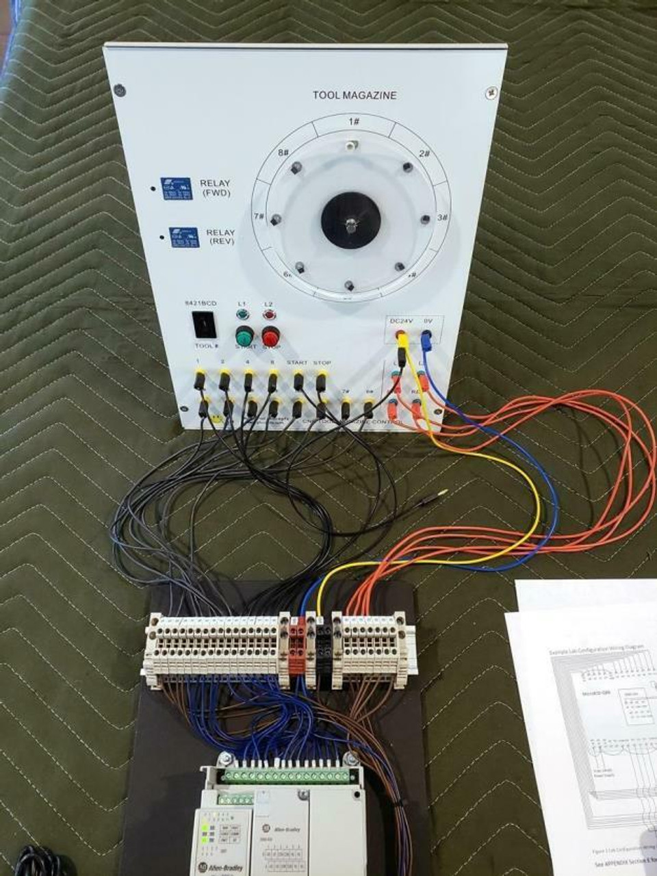 PLC Cables, Inc DC Motor / CNC Turret PLC Trainer with Programming Lessons for Connected Components Workbench