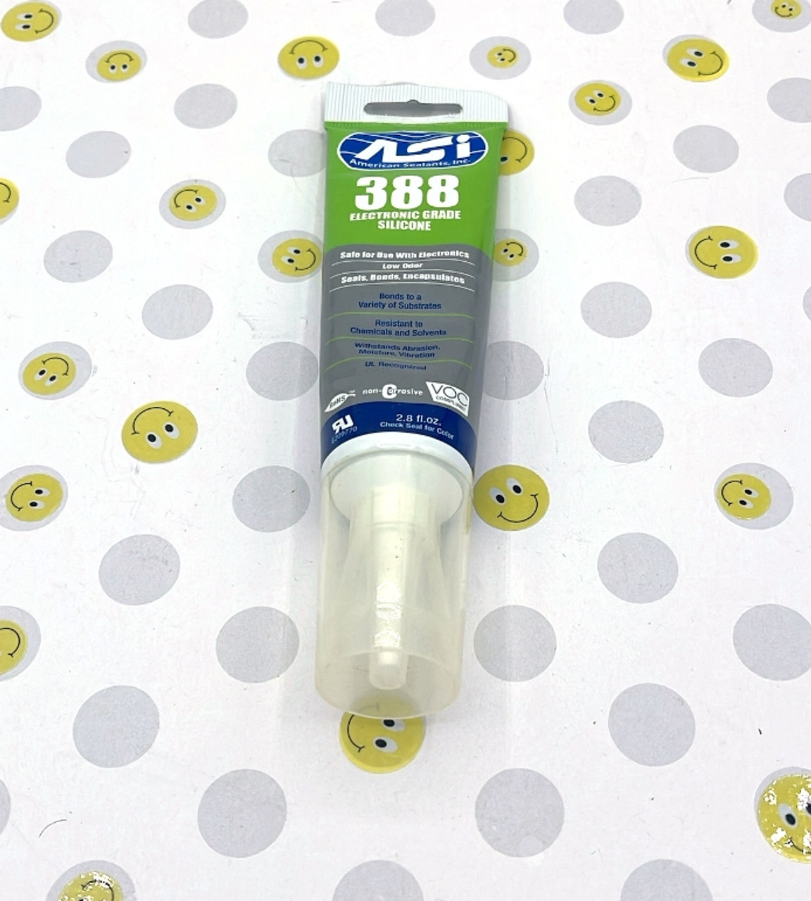 ASI 388 Clear Electronic Grade Silicone - 2.8 oz Squeeze Tube Silicone Adhesive