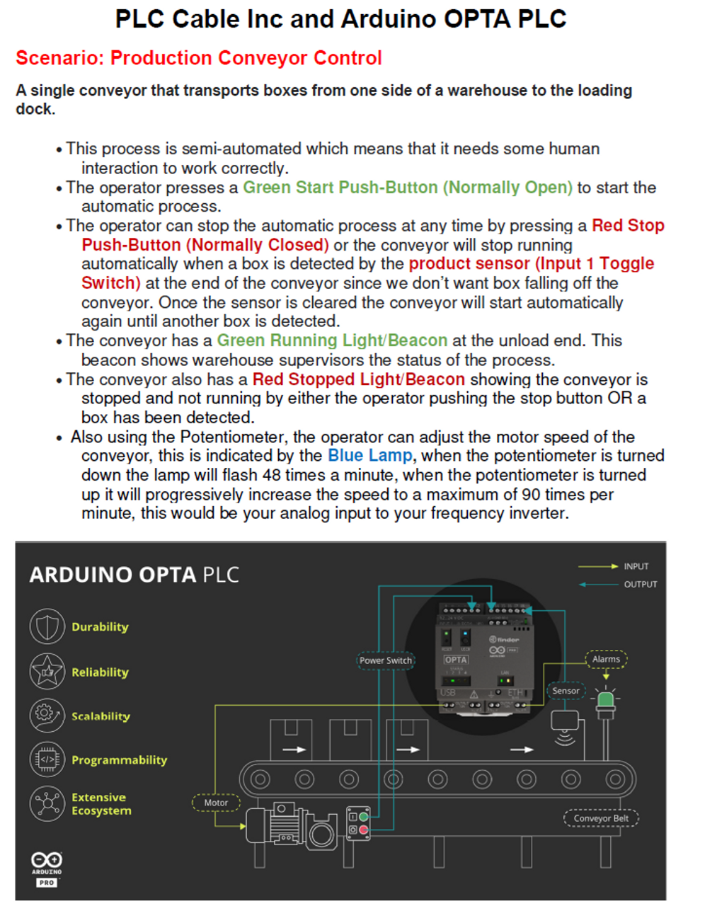 Arduino IDE OPTA PLC Trainer Pro Lesson