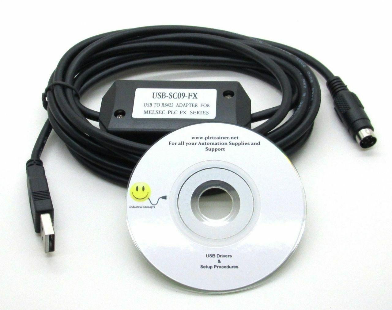 Mitsubishi PLC Cable USB SC09-FX MELSEC SC-09 USB-FX - PLCCable