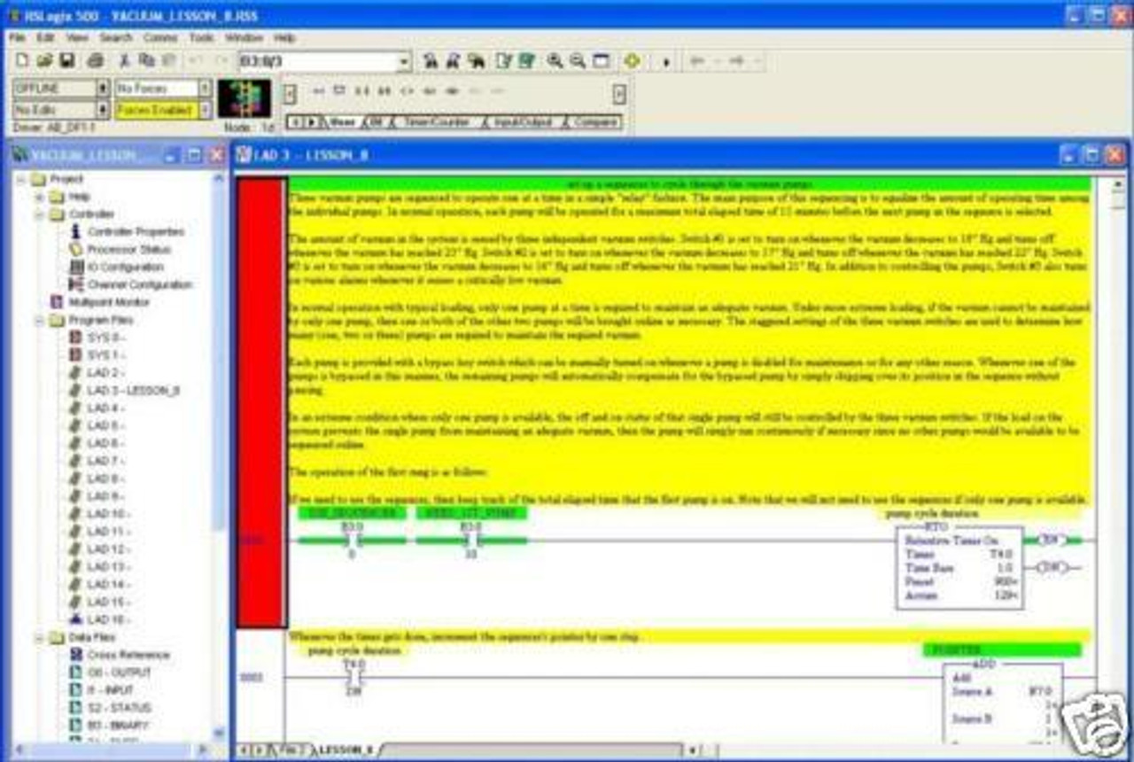 rslogix 500 ladder logic program disc