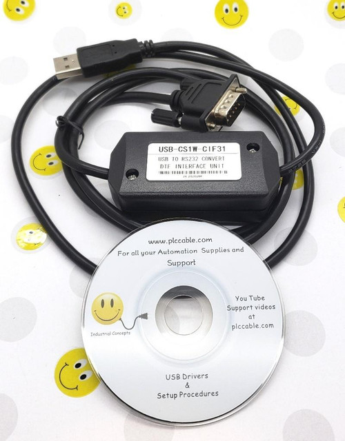 PLC Cables, Inc USB CS1W-CIF31 PLC Cable For OMRON CS/CJ/CP Series, C Series, CVM1/CV and PTs