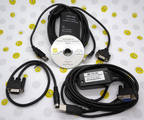 PLC Cables, Inc Allen Bradley 1747-UIC USB 1747-CP3 1761-CBL-PM02 1756-CP3 Programming Set