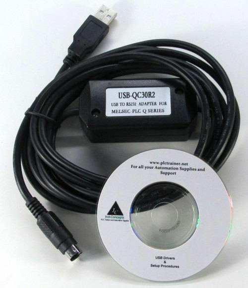 PLC Cables, Inc Mitsubishi USB-QC30R2 Q Series RS232 Programming Cable