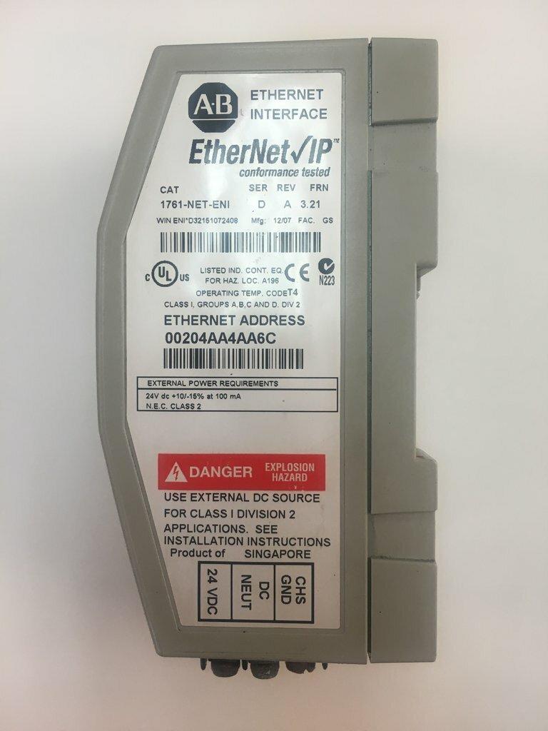 ハウネスd Allen Bradley used 1761-NET-ENI Series D Ethernet FRN 3.21