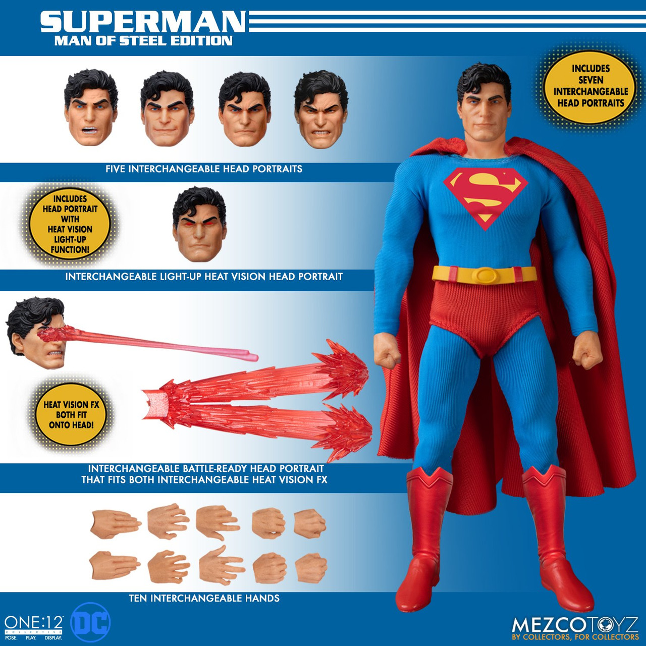 Mezco Toyz 76553 ONE:12 COLLECTIVE Superman - Man of Steel Edition (In  Stock)