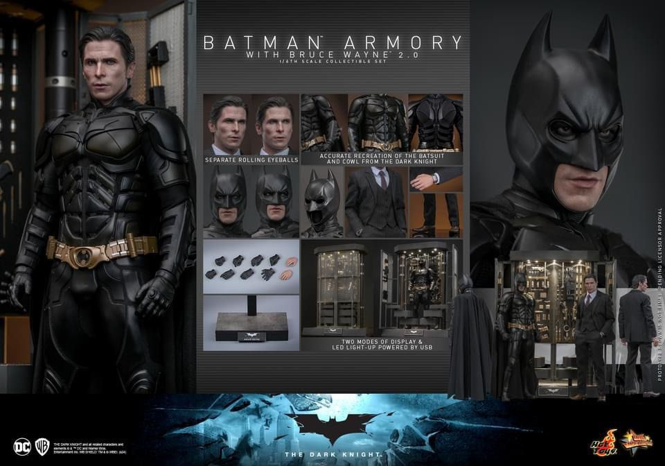 Hot Toys MMS750 The Dark Knight Batman Armory with Bruce Wayne