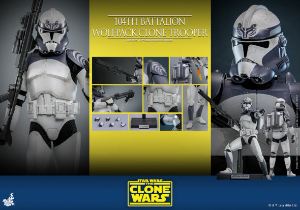 Hot Toys TMS142 The Clone Wars 104th Battalion Wolfpack Clone Trooper Collectible Figure (In Stock)