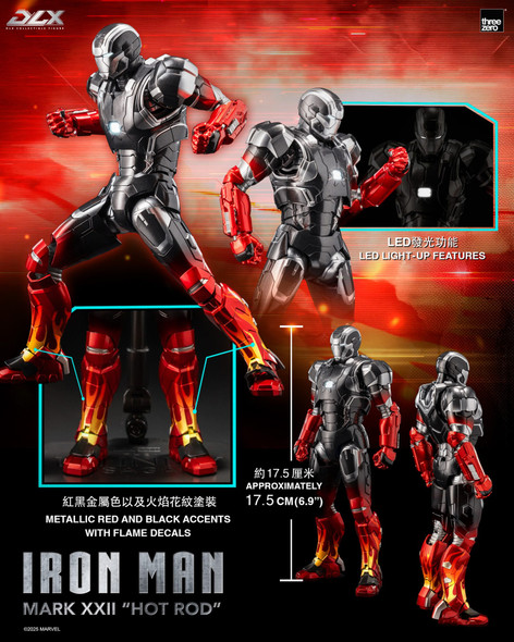 Threezero Marvel Studios: The Infinity Saga DLX Iron Man Mark 22 “Hot Rod” (in stock)