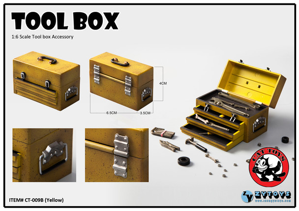 Cat Toys CT009 1/6 yellow tool box accessory set (in stock)