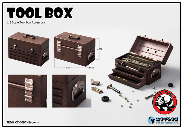 Cat Toys CT009 1/6 Brown tool box accessory set (in stock)