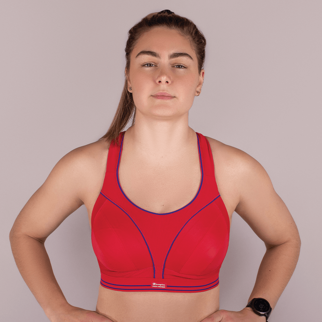 Shock Absorber Ultimate Run Champion Padded Sports Bra - Blue/Red