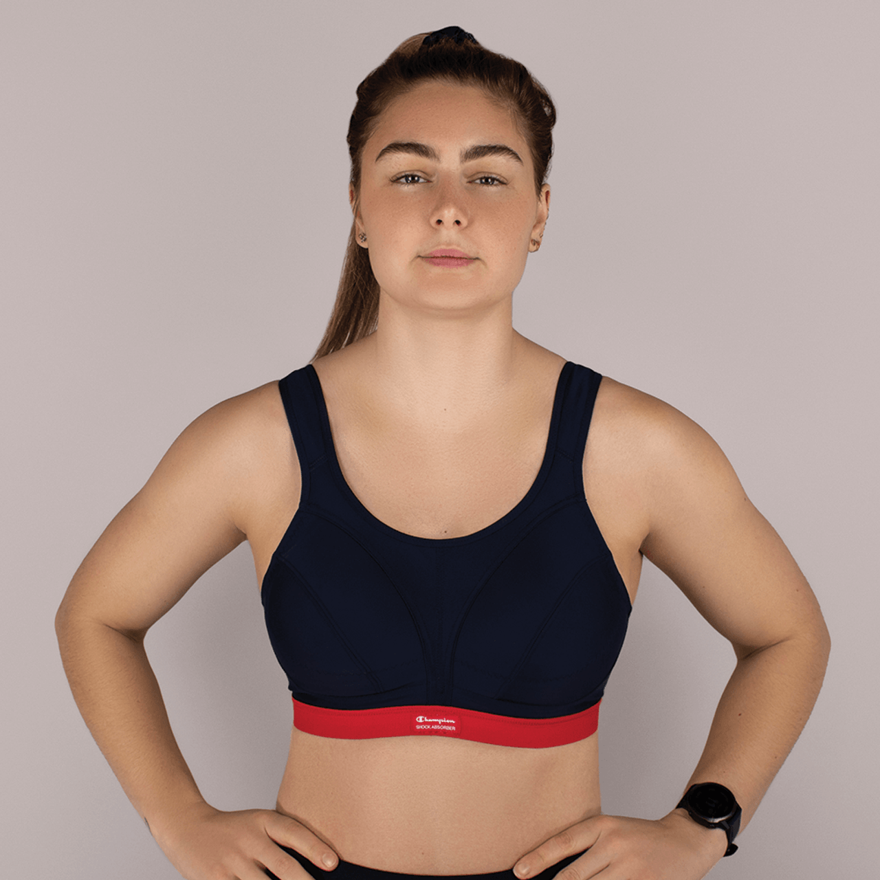 D+ Max Sports Bra by Shock Absorber, White, Non Wired Sports Bra