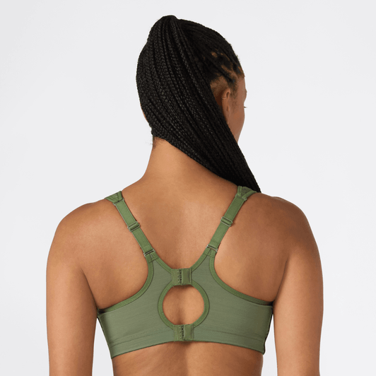 Multi Sports Support Bra - Bronze Green Print