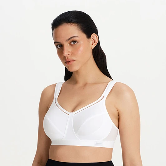 Active Classic Support Sports Bra - White