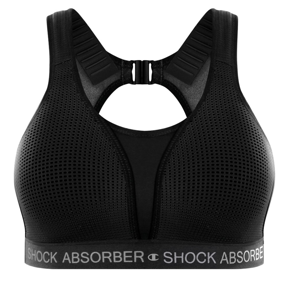 Shock Absorber Ultimate Run Bra Padded - Black/Silver 34F - Women's Sports Bra